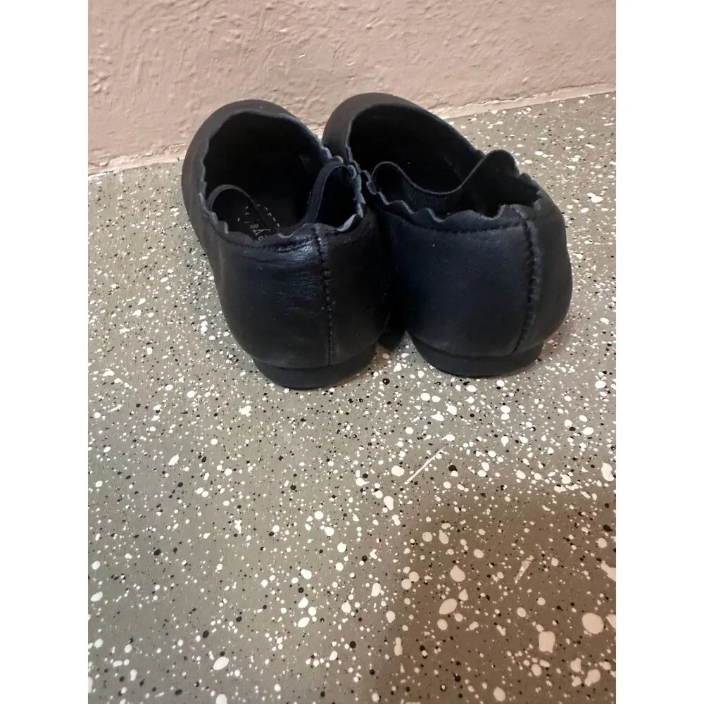 Copper Key Girls Black Ballet Flats‎ with Elastic Strap – Size 10